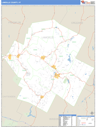 Lamoille County, VT Zip Code Wall Map