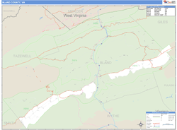 Bland County, VA Zip Code Wall Map