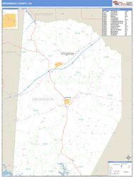 Brunswick County, VA Zip Code Wall Map