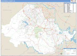 Chesterfield County, VA Zip Code Wall Map