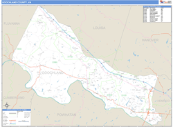 Goochland County, VA Zip Code Wall Map