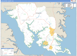 Lancaster County, VA Zip Code Wall Map