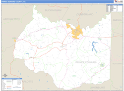 Prince Edward County, VA Zip Code Wall Map