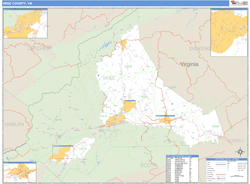 Wise County, VA Zip Code Wall Map