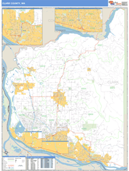 Clark County, WA Zip Code Wall Map