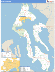 Island County, WA Wall Map