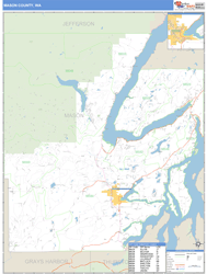 Mason County, WA Zip Code Wall Map