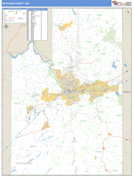 Spokane County, WA Zip Code Wall Map