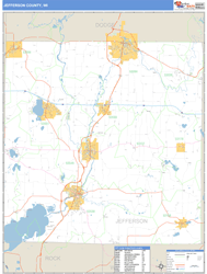 Jefferson County, WI Zip Code Wall Map