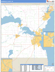 Winnebago County, WI Zip Code Wall Map