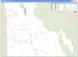 Big Horn County, WY Zip Code Wall Map