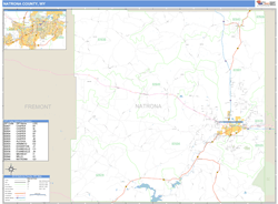 Natrona County, WY Zip Code Wall Map