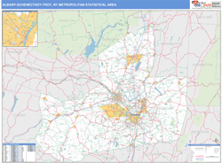 Albany-Schenectady-Troy Metro Area Wall Map