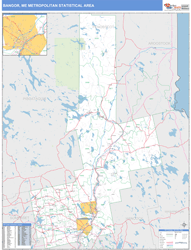 Bangor Metro Area Wall Map