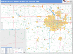 Des Moines-West Des Moines Metro Area Wall Map