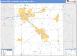 Elkhart-Goshen Metro Area Wall Map