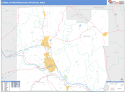 Elmira Metro Area Wall Map