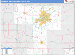 Fort Wayne Metro Area Wall Map