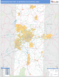 Greensboro-High Point Metro Area Wall Map