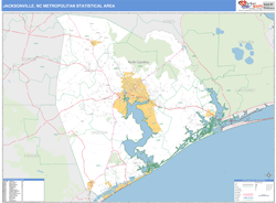 Jacksonville Metro Area Wall Map