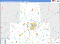 Lansing-East Lansing Metro Area Wall Map