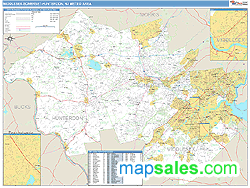 Middlesex-Somerset-Hunterdon Metro Area Wall Map