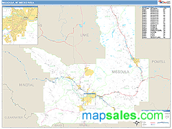 Missoula Metro Area Wall Map