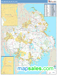 New Bedford Metro Area Wall Map