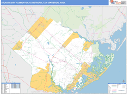 Atlantic City-Hammonton Metro Area Wall Map