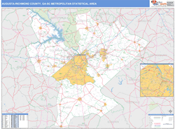 Augusta-Richmond County Metro Area Wall Map