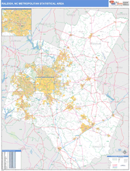 Raleigh Metro Area Wall Map