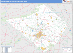 Reading Metro Area Wall Map