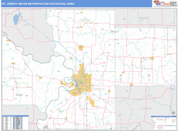 St. Joseph Metro Area Wall Map