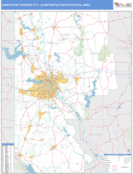 Shreveport-Bossier City Metro Area Wall Map