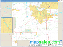 South Bend Metro Area Wall Map