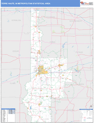 Terre Haute Metro Area Wall Map