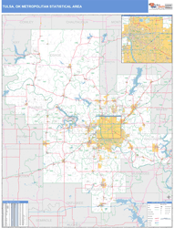 Tulsa Metro Area Wall Map