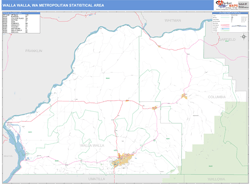 Walla Walla Metro Area Wall Map