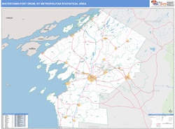 Watertown-Fort Drum Metro Area Wall Map