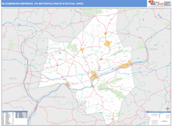 Bloomsburg-Berwick Metro Area Wall Map