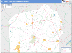 Gettysburg Metro Area Wall Map