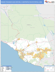 Oxnard-Thousand Oaks-Ventura Metro Area Wall Map