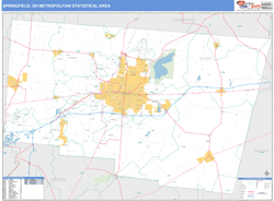 Springfield Metro Area Wall Map