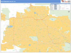 San Fernando Valley Metro Area Wall Map