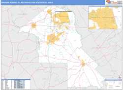 Warner Robins Metro Area Wall Map