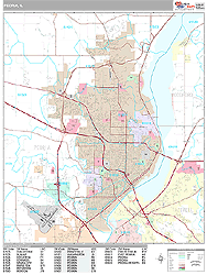 Peoria Wall Map