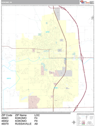 Kokomo Wall Map