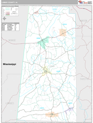 Lamar County, AL Wall Map