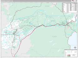 Nevada County, CA Wall Map