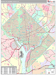 District of Columbia County, DC Wall Map